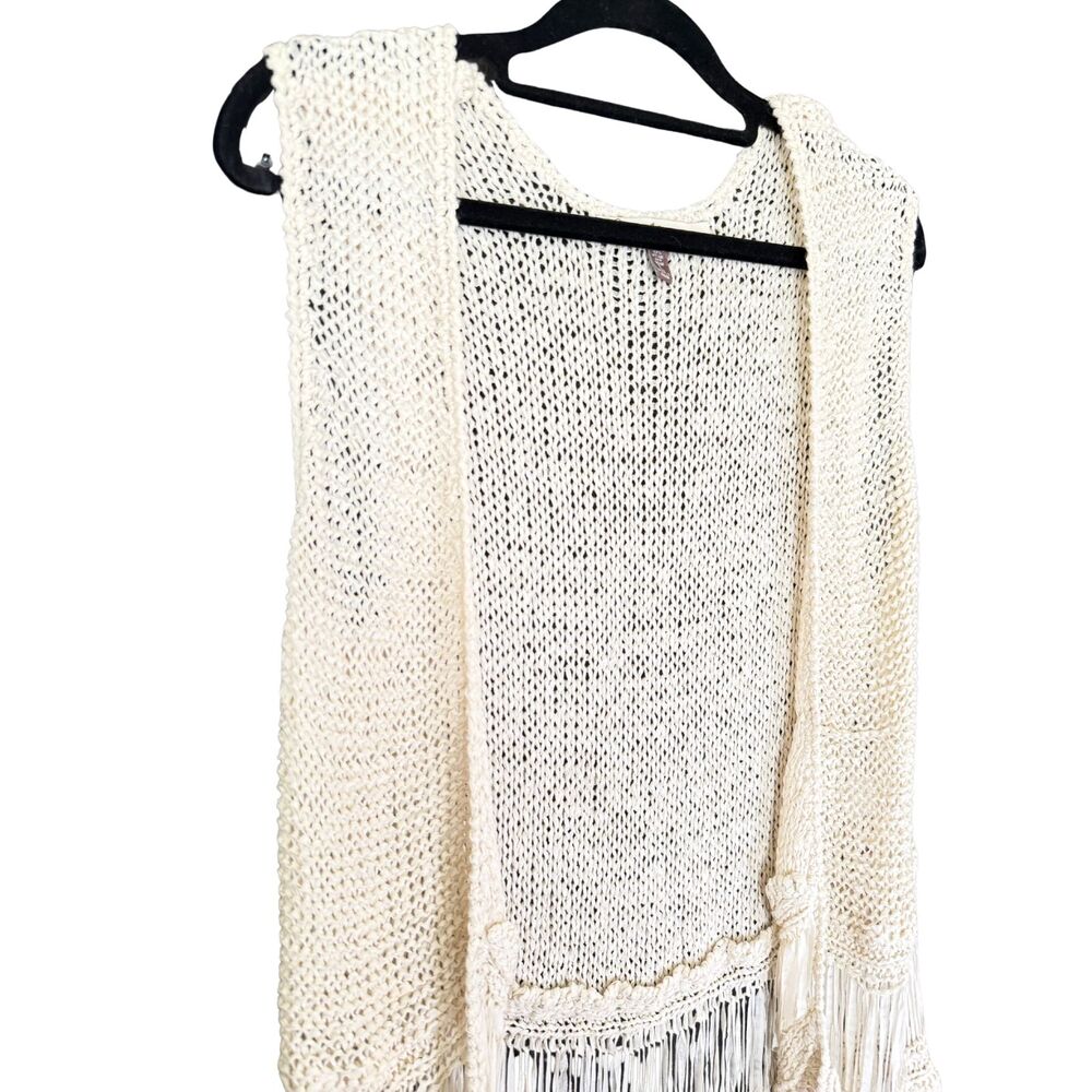Haley K. Crochet Boho Vest Cream Color Women's Size large - Picture 3 of 5